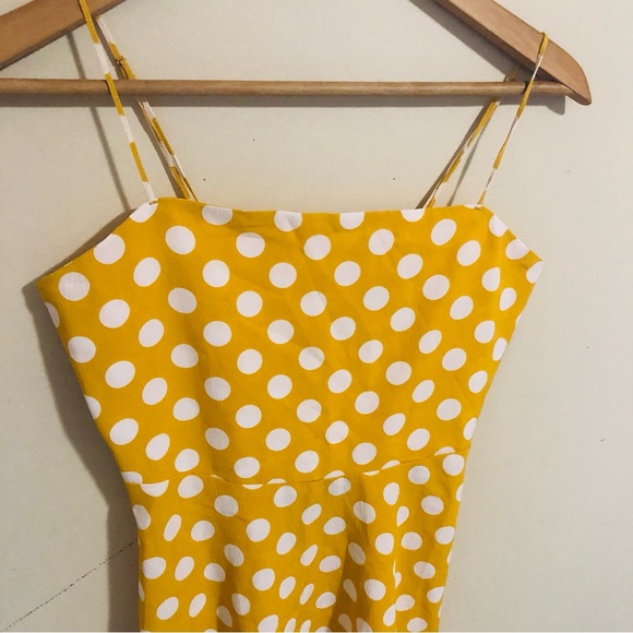 Volcom Read the Room Yellow Polka Dot Dress - Picture 3 of 8